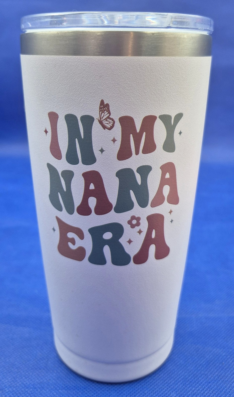 In My Nana Era Stainless Steel Tumbler 18oz Screw-on Lid Barely Used